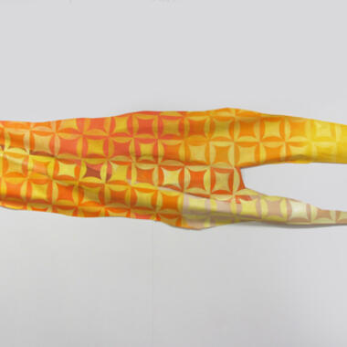 Greta McClain, Orange Peel, 2010, acrylic on sewn parachute cloth Dimensions: 3’x 11’