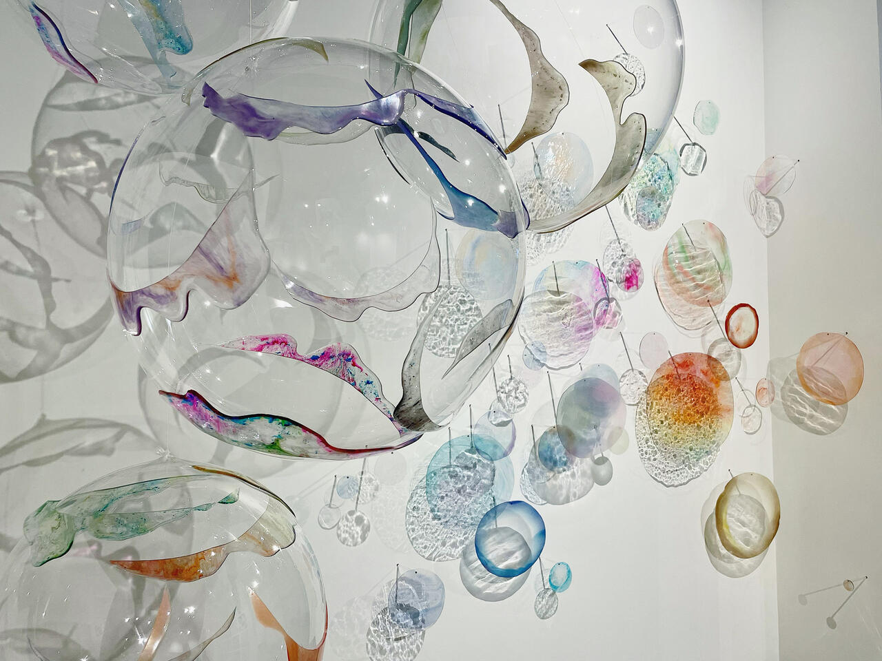 Image of a colorful glass installation