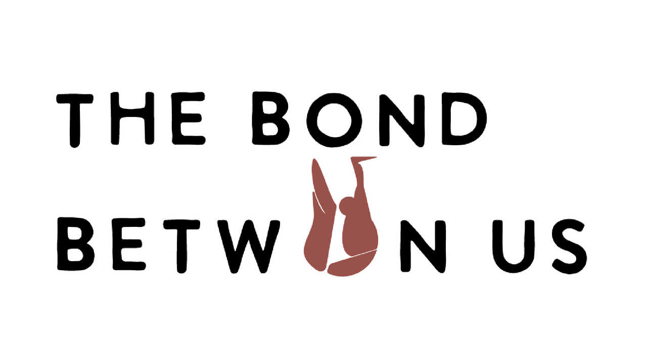 On a white background, a logo for Daren Hill's exhibit "The Bond Between Us" is displayed.