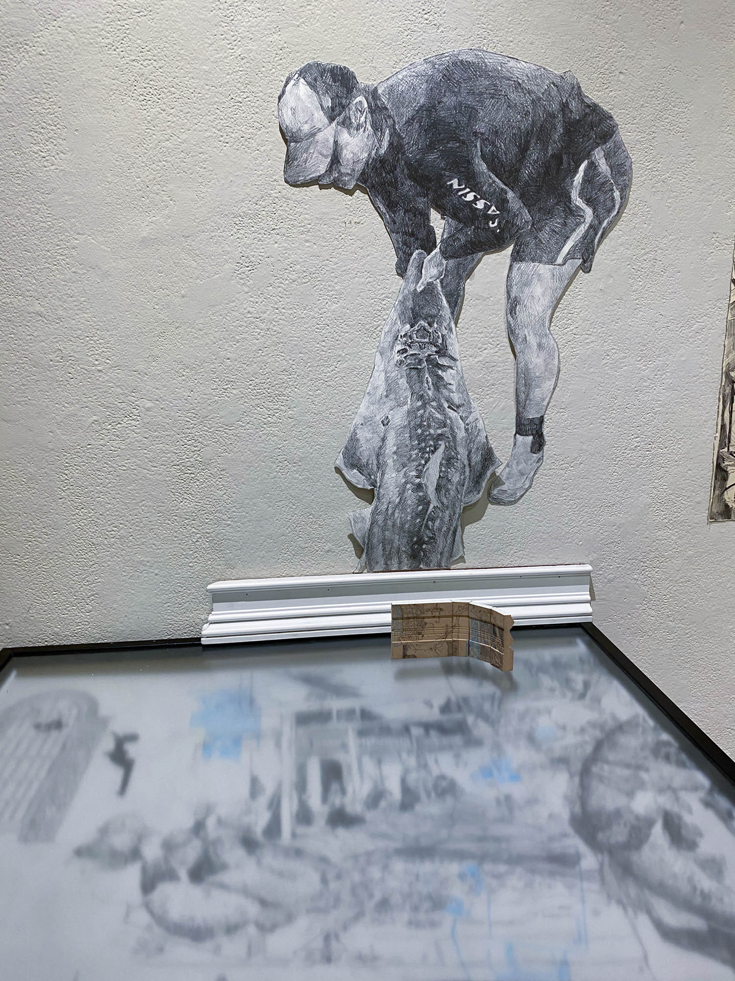Piece of the wall painting from Max Paulin's installation