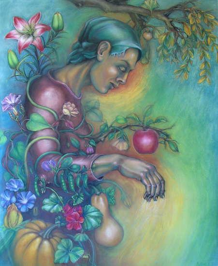 Karen Wilcox, Flora, 2015, pastel on paper, 46 in. x 38 in.