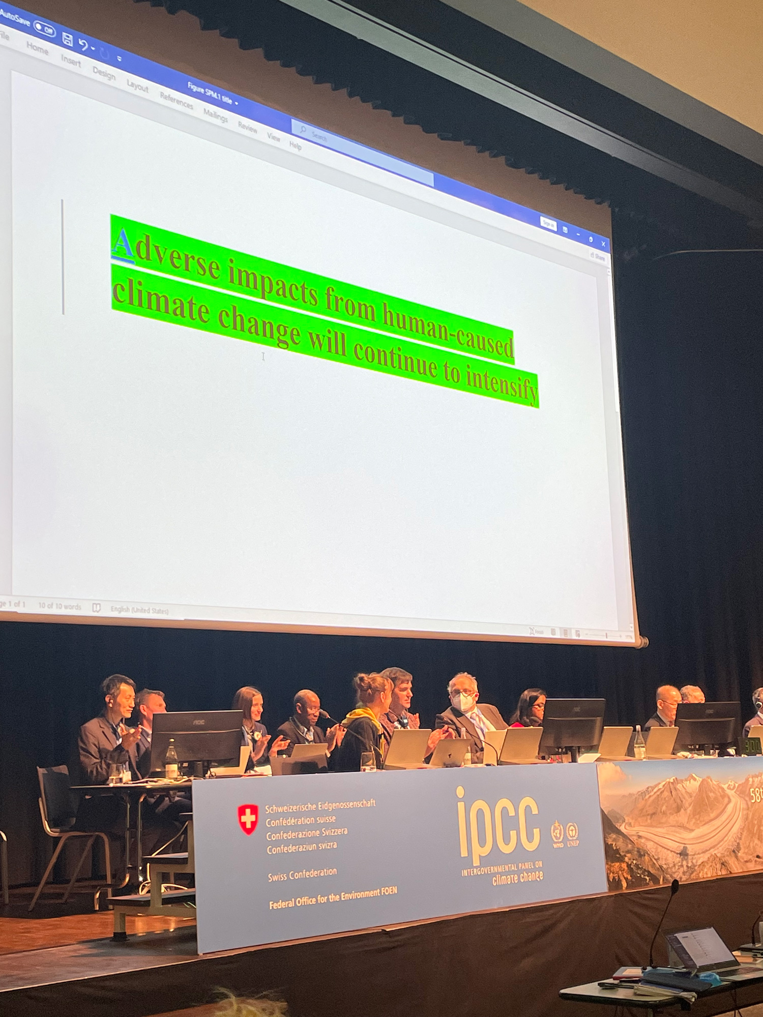Photo from the IPCC panel