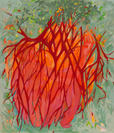  Hazel Belvo, Resurrection: Roots, 2013-14, acrylic on canvas, 54 in. x 50 in.