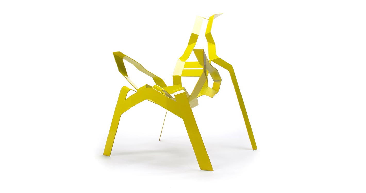 Gabriel Ruegg, Mantis Chair Prototype, 2005, Welded steel