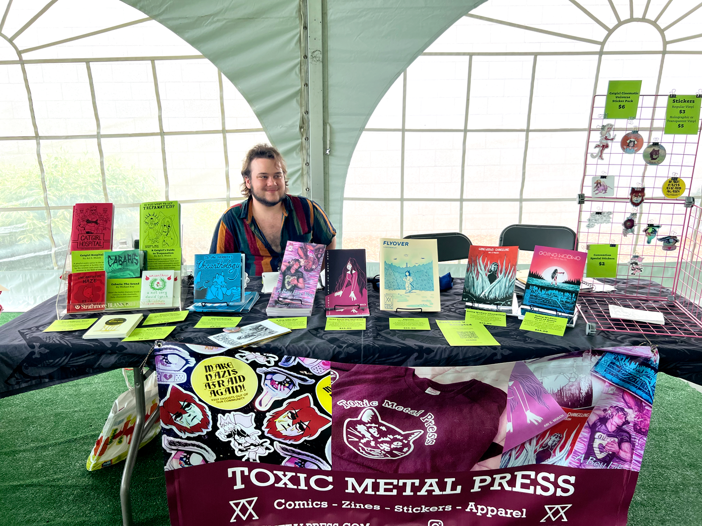 Comic Arts student JB van Overbeek and Toxic Metal Press at Zine Fest