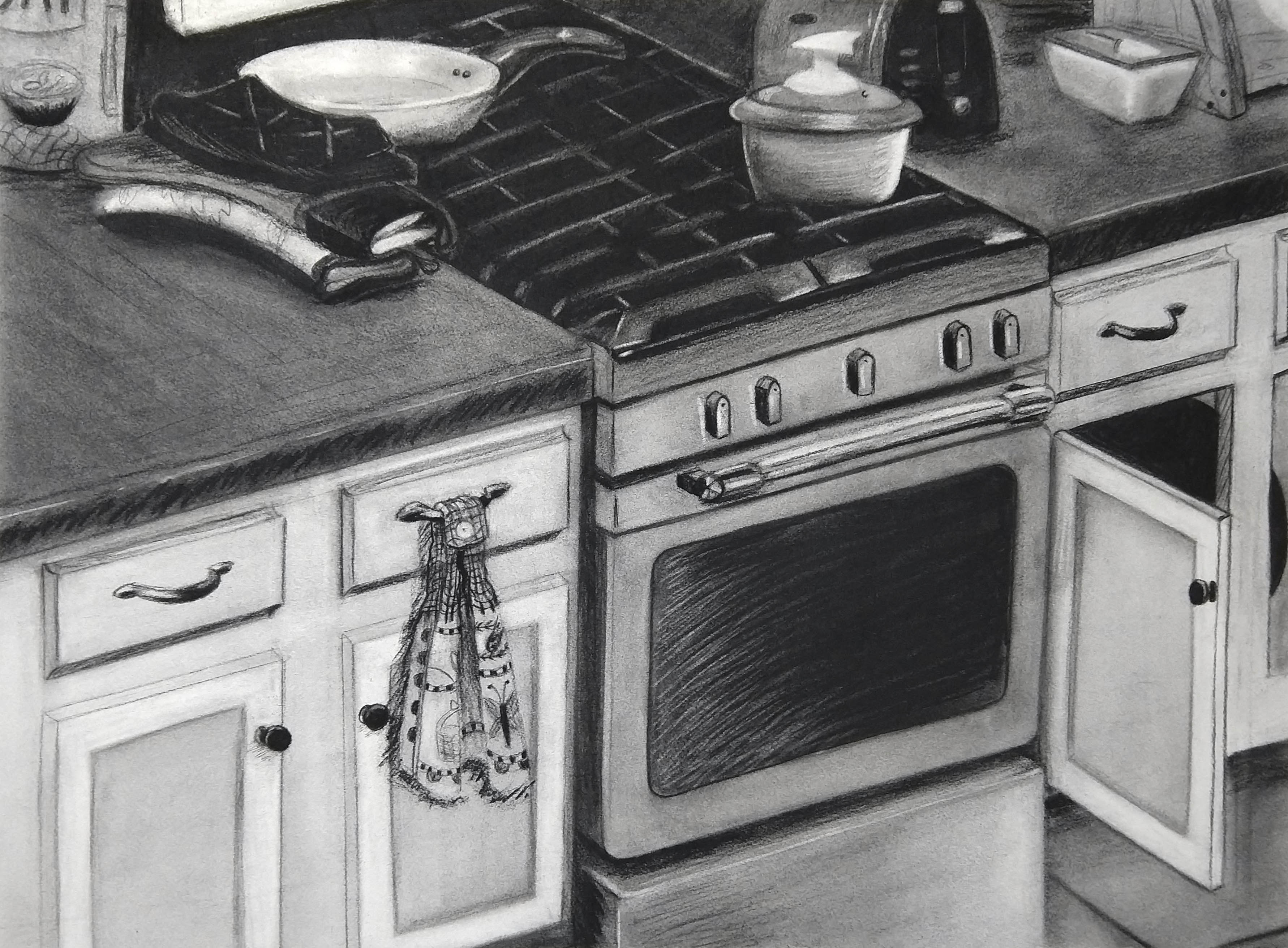 "Mom's Kitchen" drawing by Adrienne Kaffenberger
