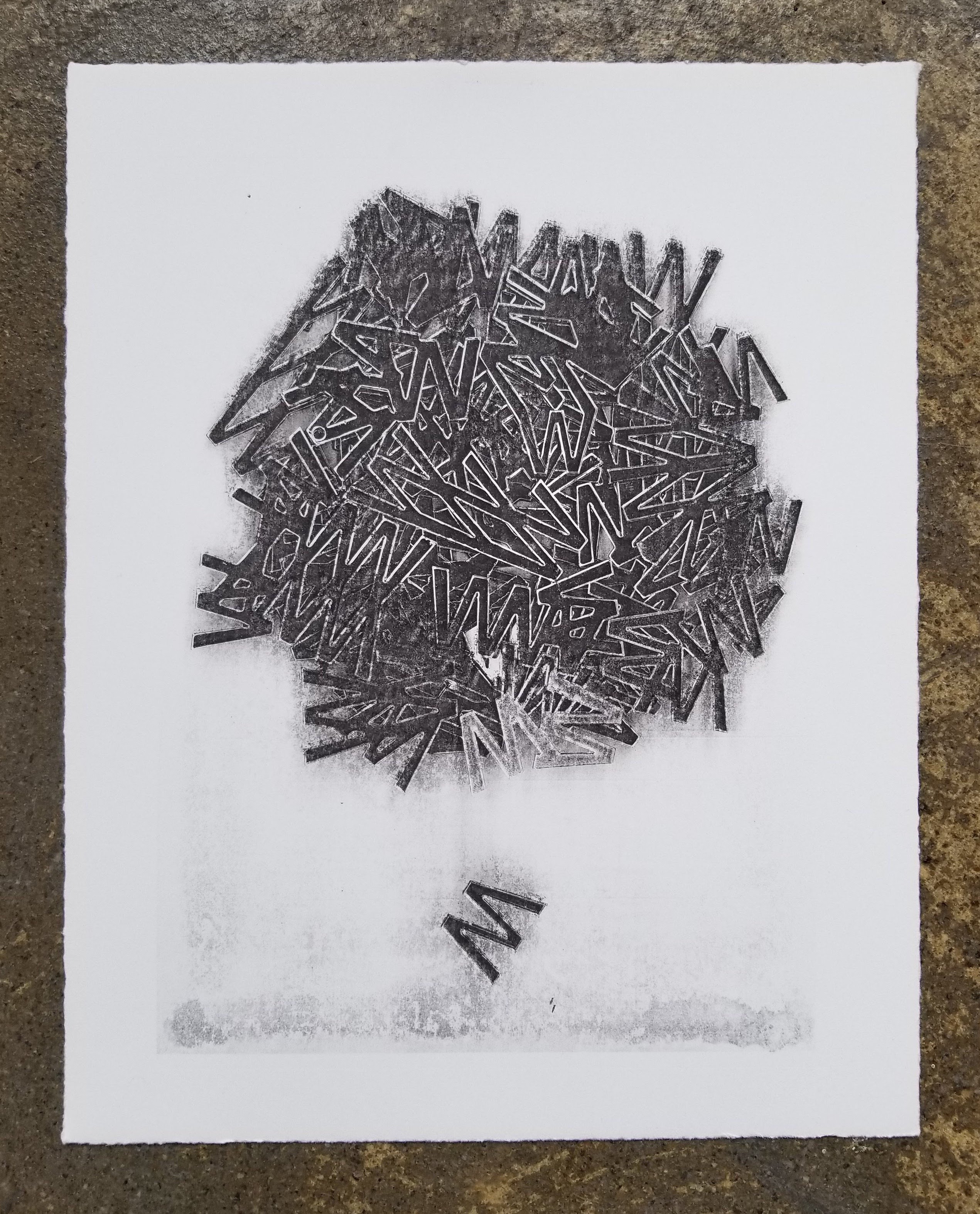 Printed pile of letter W's by Lindsay Splichal