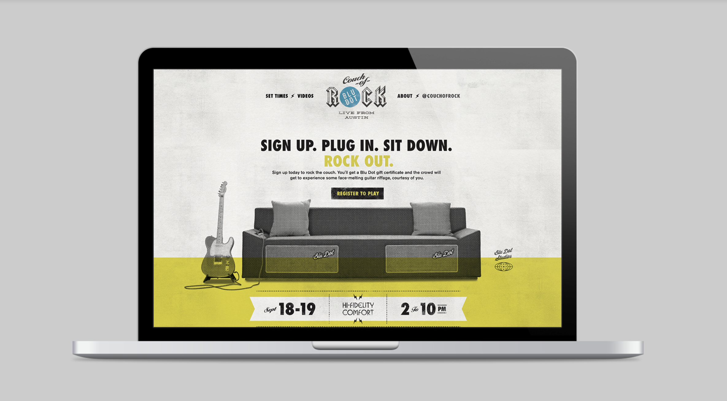 "Couch of Rock" website design by Nicholas Dahl