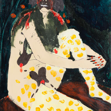 Lauren Roche, Seated Woman with Stockings