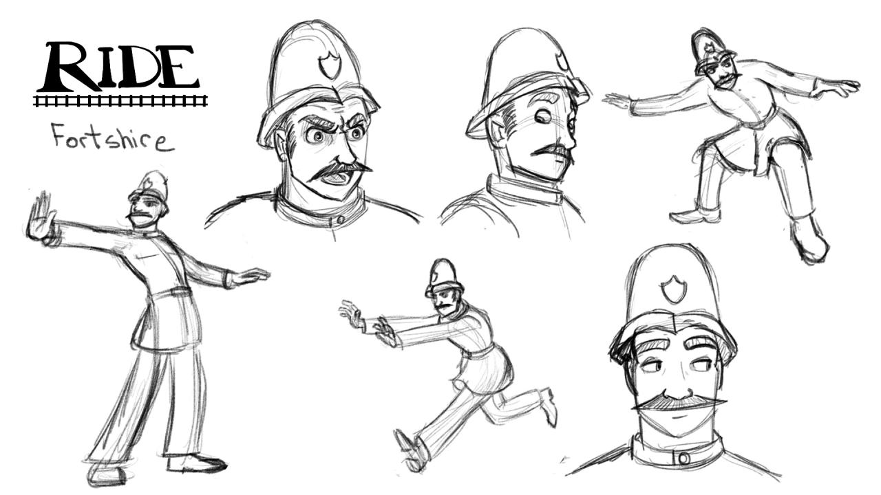 Character design sheet for story called "Ride." (Fortshire)