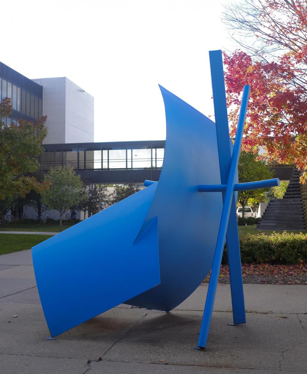 Blue Hondo (2001) by faculty emeritus Michael Bigger; on long-term loan to MCAD from Bigger's widow, Barbee