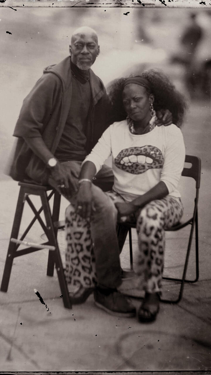 Carla Alexandra Rodriguez, "Lawanda and Partner," 2020, wet plate photograph, 6 x 4 in.