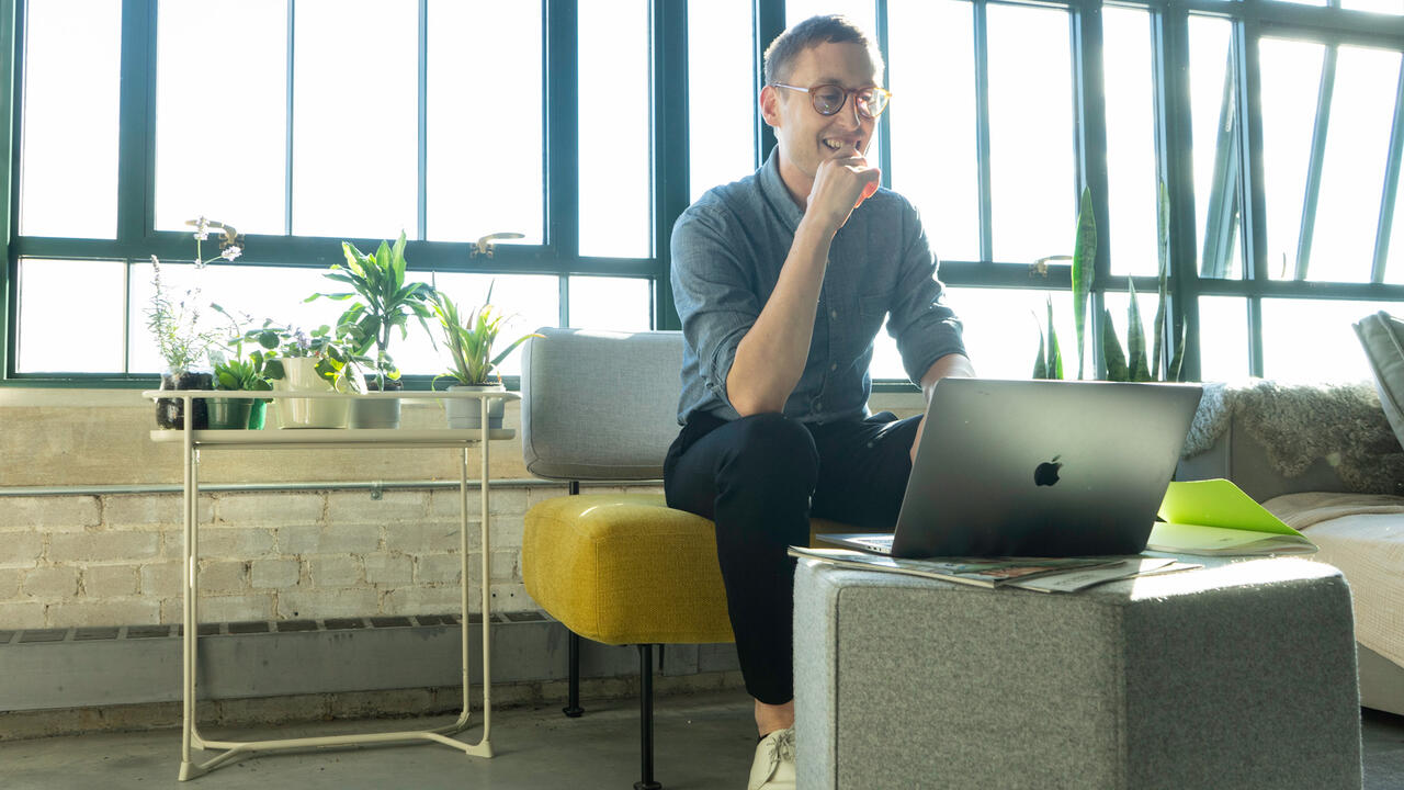 Student on their computer for an online class