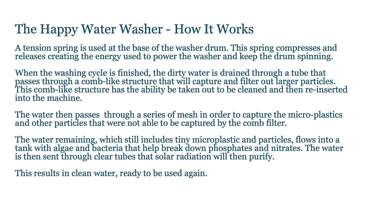 Happy Water Washer sustainable design presentation
