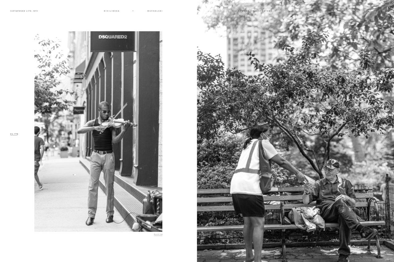 Juxtaposed Life NYC photography book designed by Milla Kicilinska
