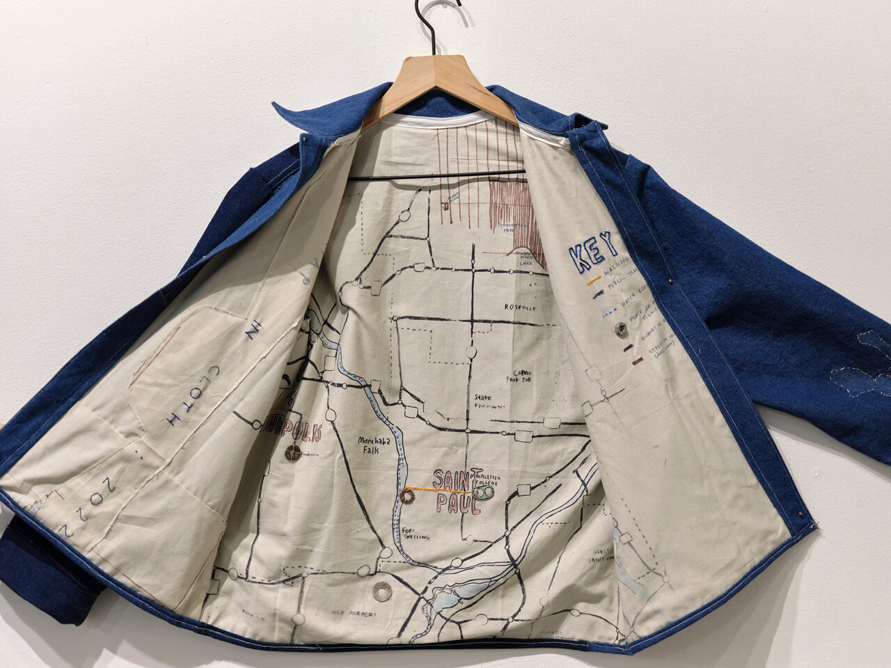 Jacket with map of twin cities
