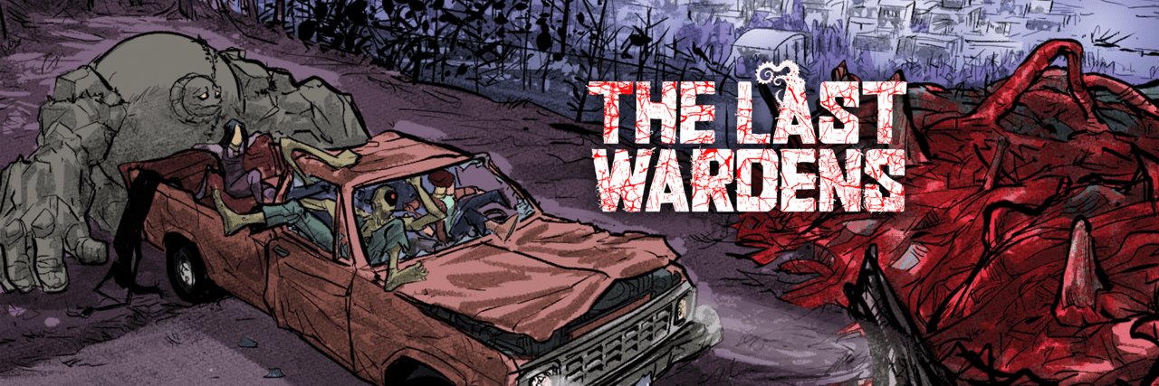 A banner promoting the Mad Cave comic series The Last Wardens.