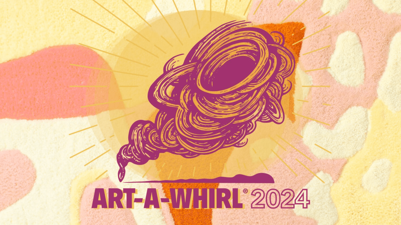 A logo for the 2024 iteration of Art-a-Whirl.