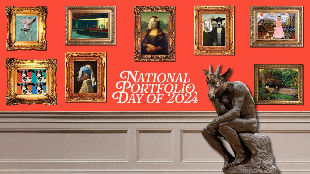 National Portfolio Day 2024, famous artworks replaced with goats