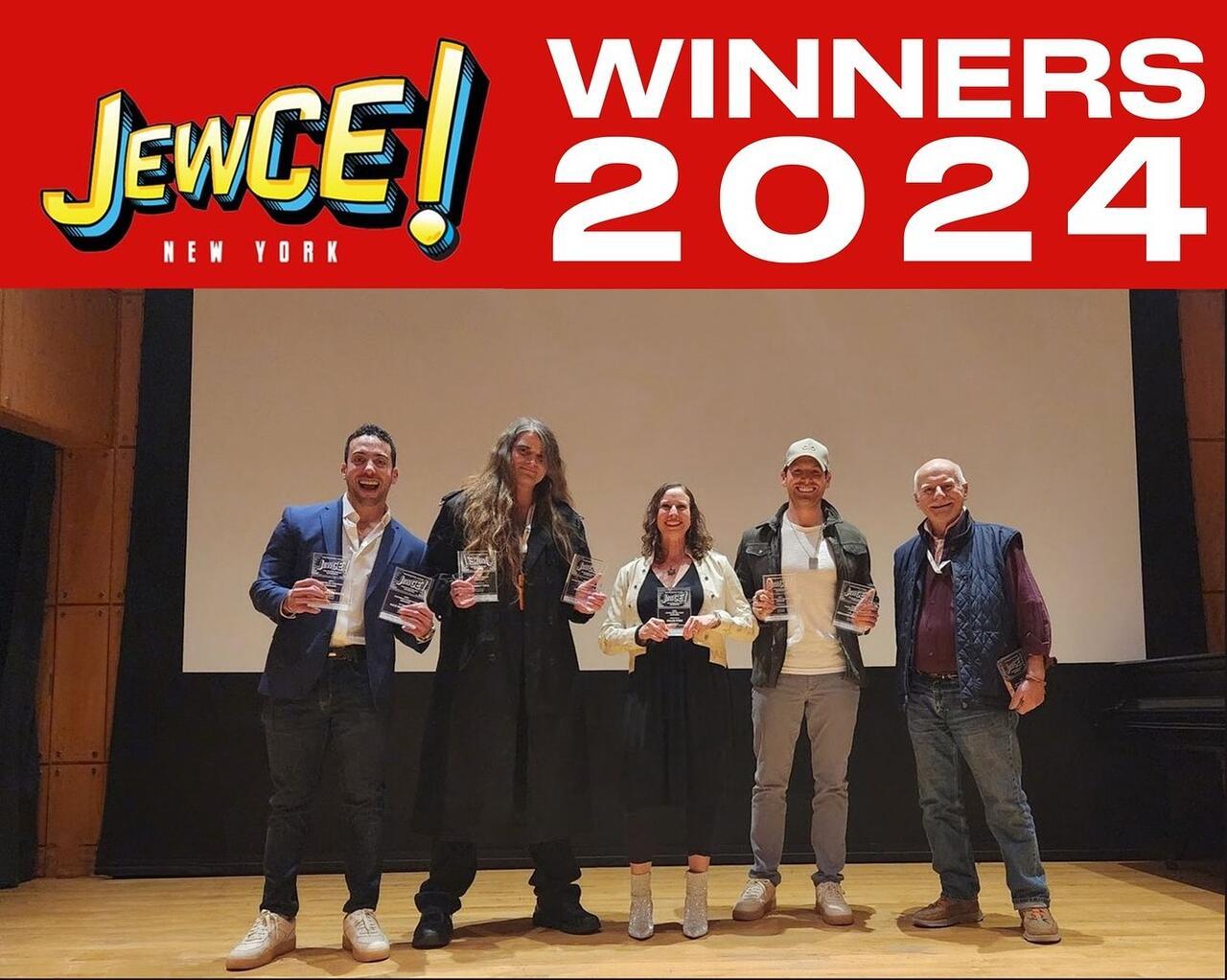 A lineup of the winners at the 2024 JewCE.