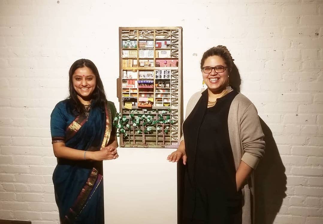 Roshan Ganu '20 with curator Esther Callahan